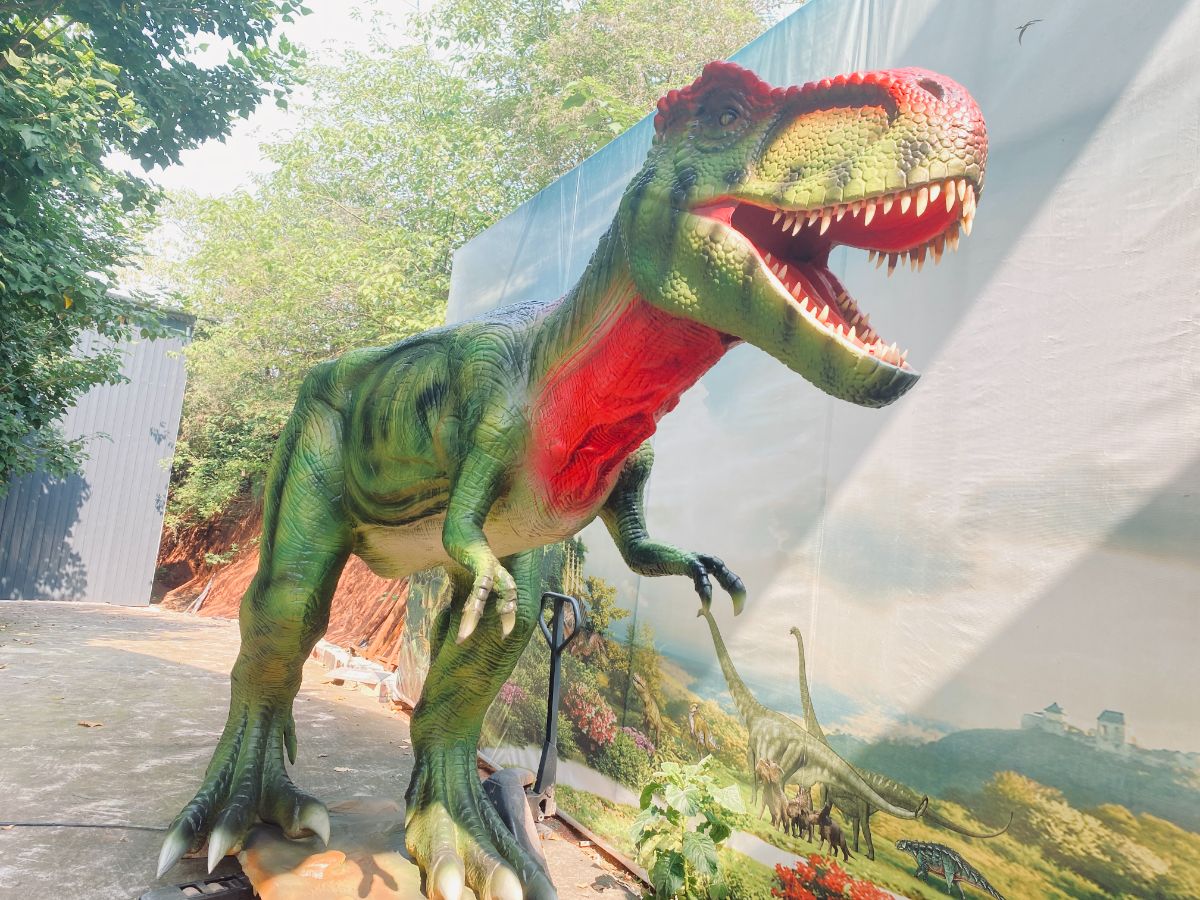 Outdoor Life Size T-rex Dinosaur Statue Animatronics Model For Jurassic Park