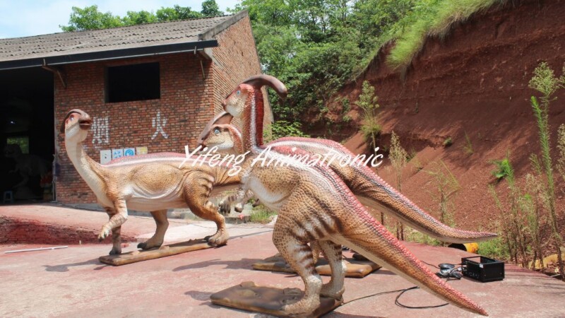 Lifelike Animatronic Roaring Animatronic Parasaurolophus